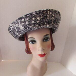 SALE  Fantastic Vintage Breton Style Hat Shades of Gray